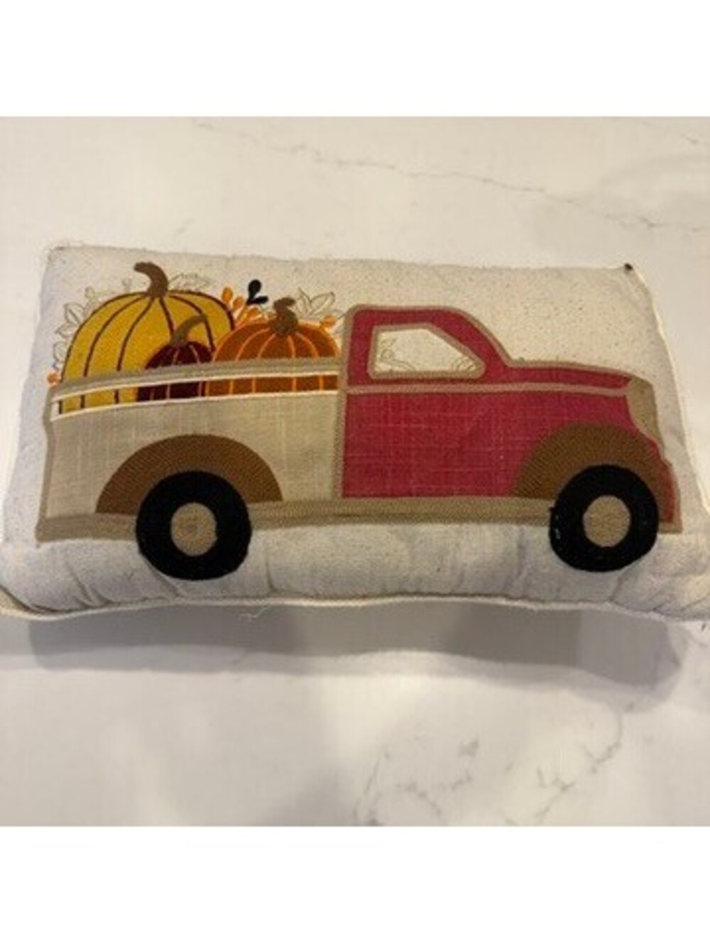Fall Truck and Pumpkins Accent Pillow 11" x 18"